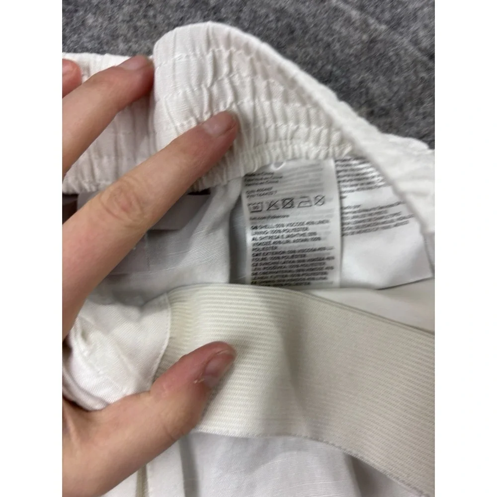 H & M Women's Size 8 Linen Wide Leg Pants High Waist Belt Loops Minimalist Boho